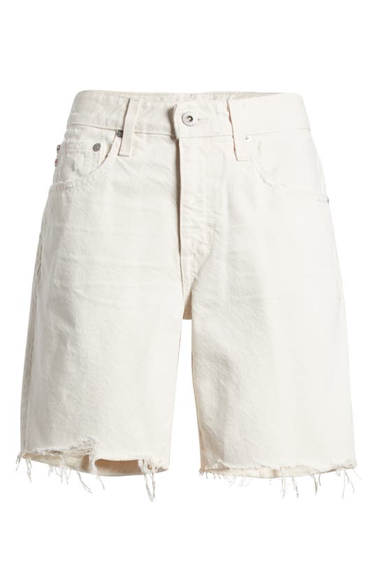 Shop Ag Ex-boyfriend High Waist Raw Hem Denim Shorts In 1 Year Opal Stone