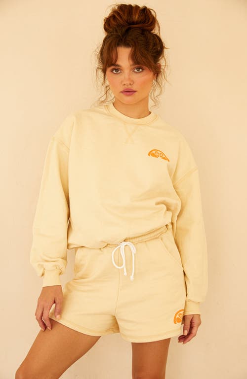 Dippin Daisys Fresh As A Daisy Long Sleeve Crewneck Sweater In Vanilla