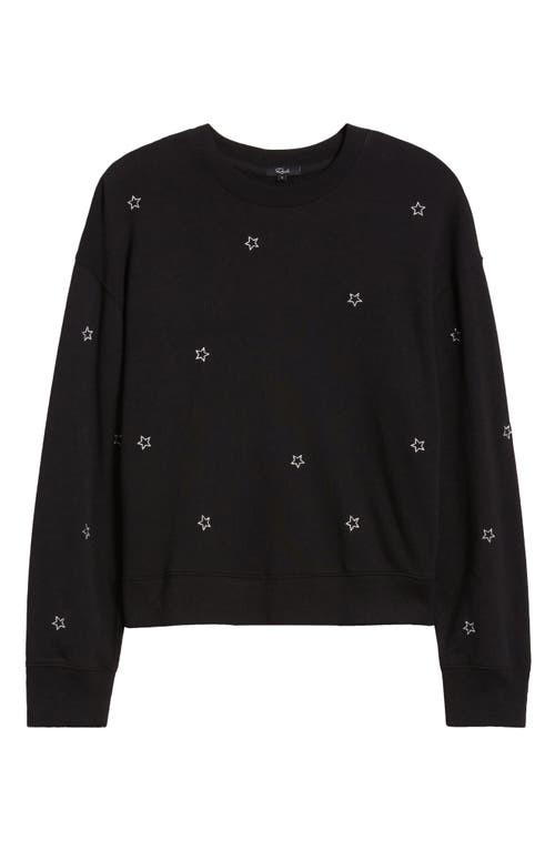 Shop Rails Ramona Star Embroidered Sweatshirt In Black/silver Star