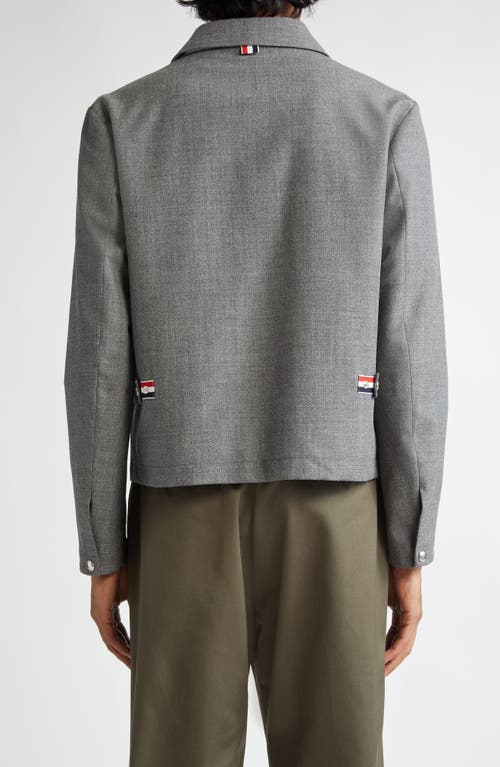 Shop Thom Browne Fit 2 Wool Hopsack Golf Jacket In Medium Grey