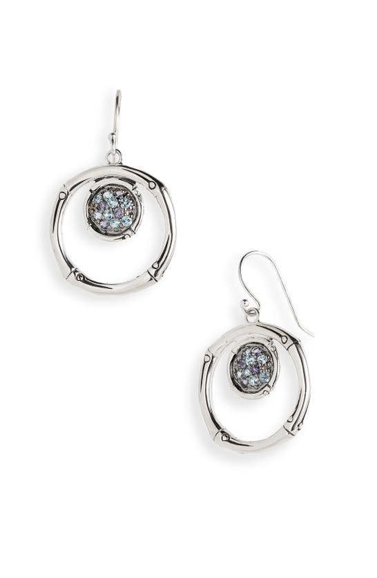 John Hardy 'bamboo' Drop Earrings In Swiss Blue Topaz
