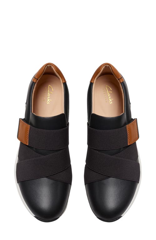 Clarksr Clarks(r) Tivoli Strap Sneaker In Black Leather