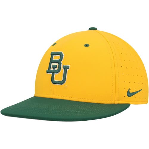 Men's Nike Gold Baylor Bears Aero True Baseball Performance Fitted Hat