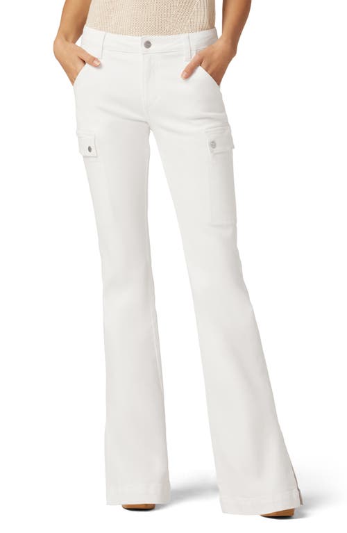 The Frankie Mid Rise Cargo Bootcut Jeans in White