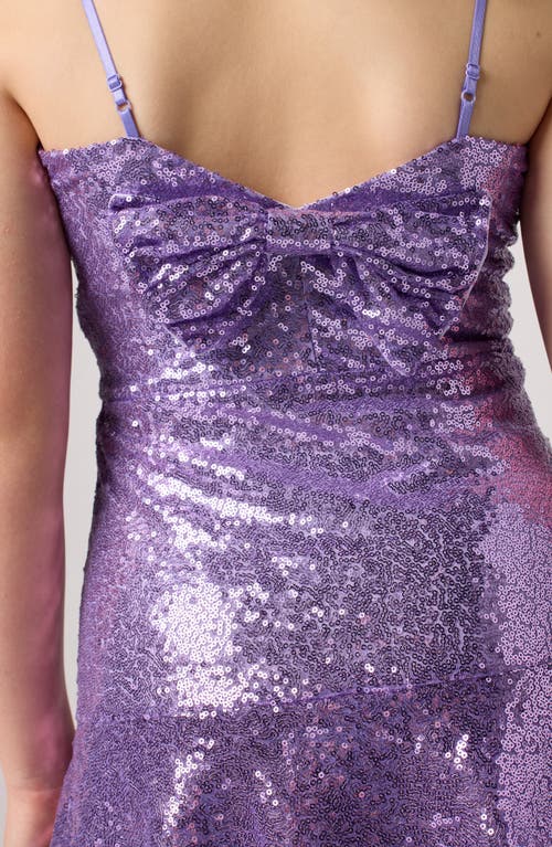 Shop Un Deux Trois Kids' Sequin Tiered Party Dress In Lilac