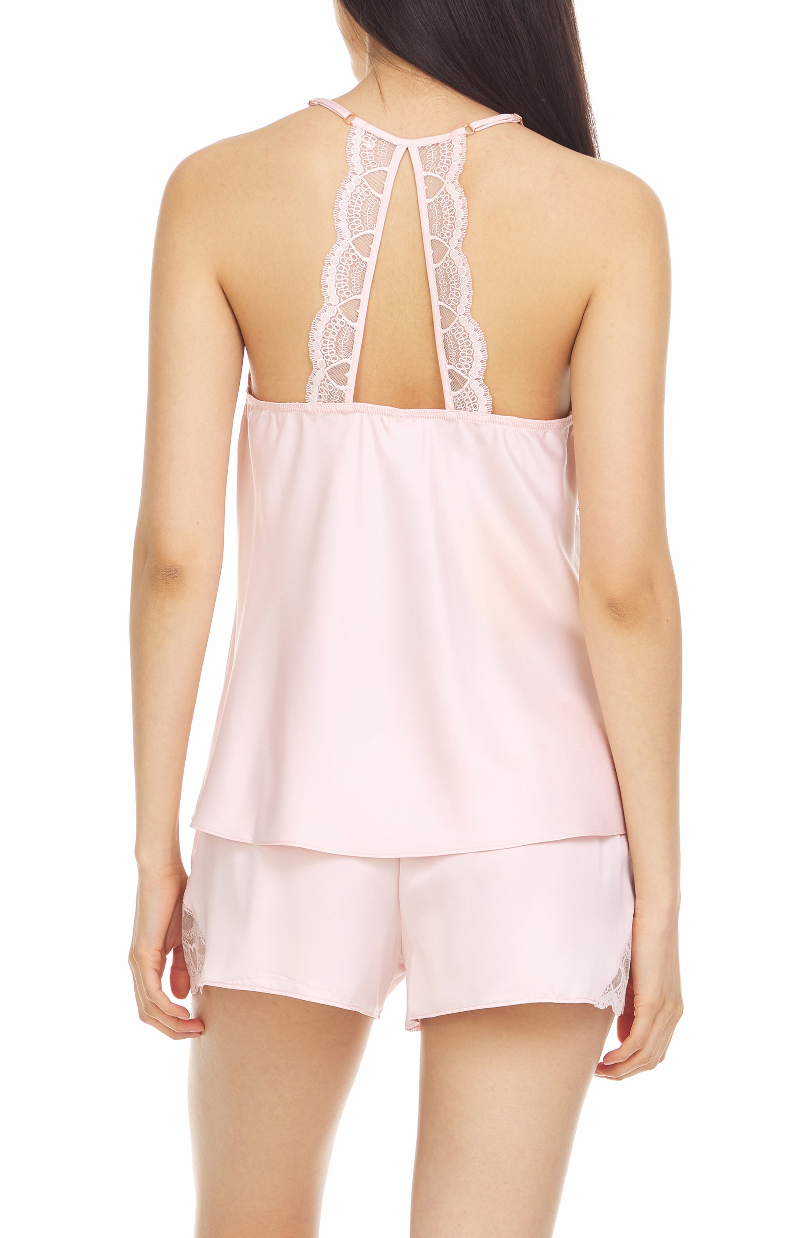 Flora By Flora Nikrooz Kit Lace Trim Satin Camisole & Shorts 2Piece
