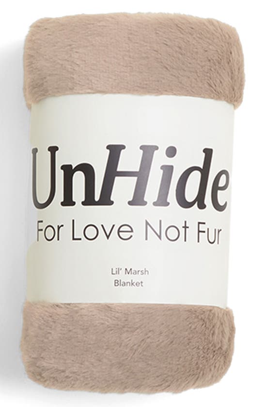 Shop Unhide Lil' Marsh X-small Plush Blanket In Mocha Shar-pei