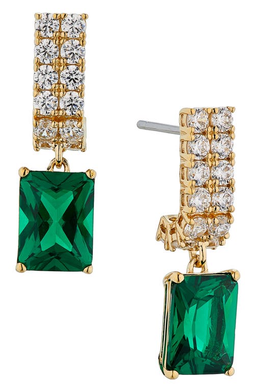 Nadri Isle Cubic Zirconia Drop Earrings in Gold/emerald at Nordstrom