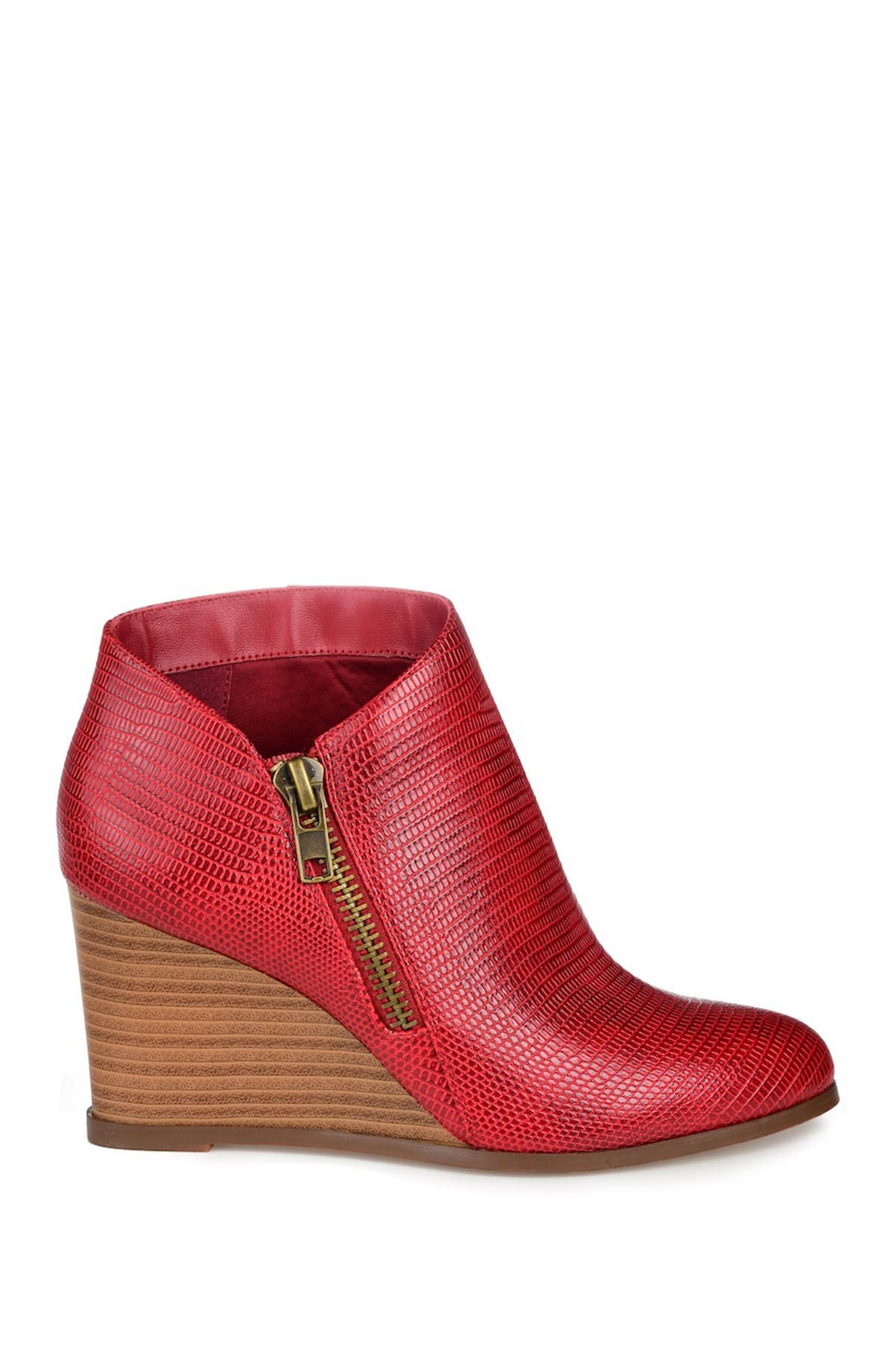 red bootie sandals
