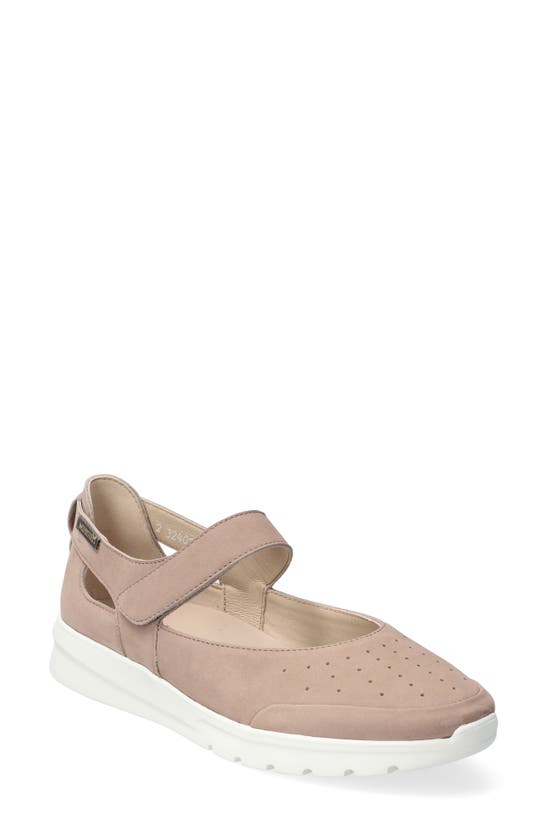 Shop Mephisto Marsia Mary Jane Flat In Light Taupe Bucksoft