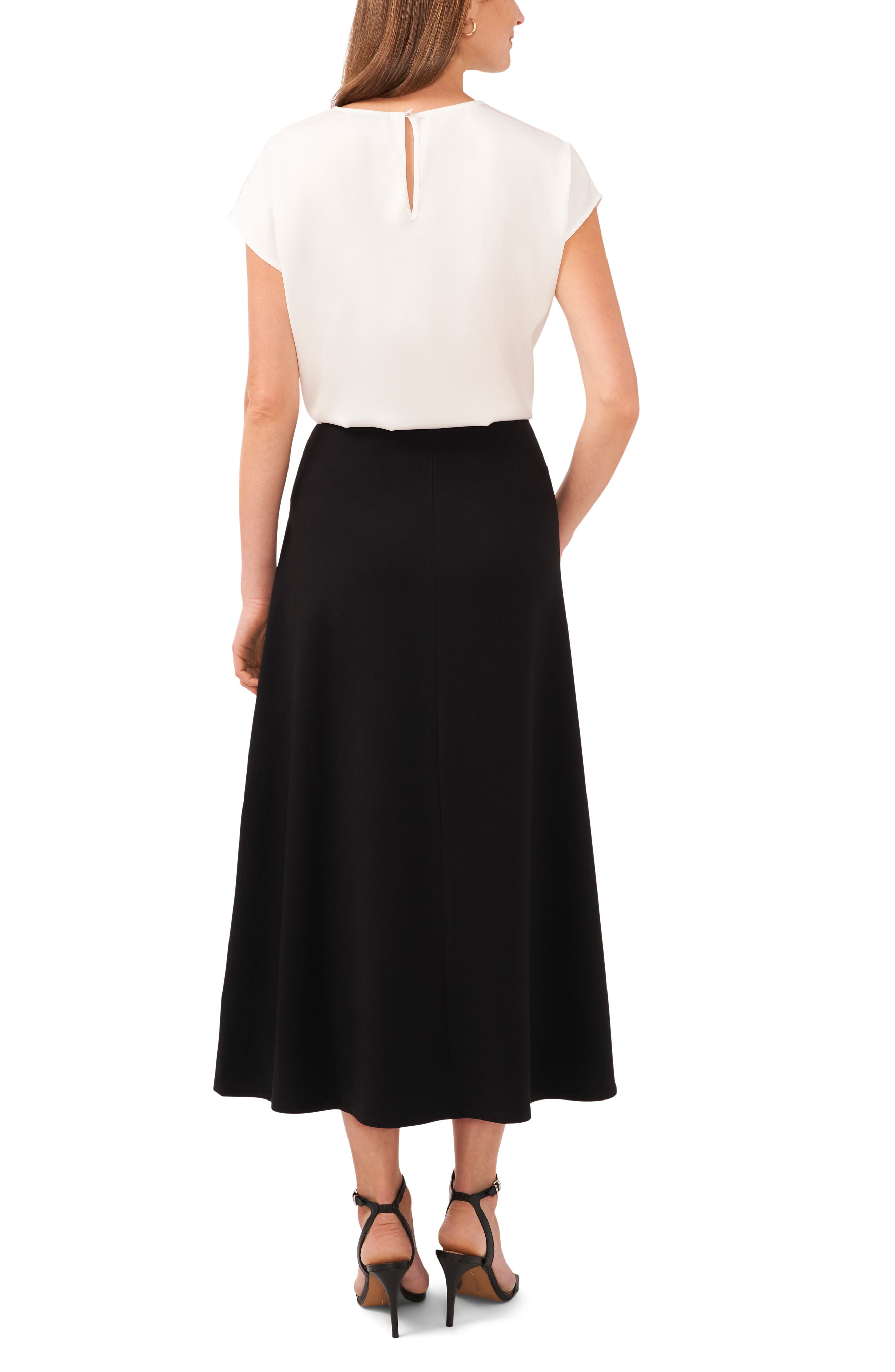 halogenr halogen r Center Seam Midi Skirt in Rich Black Smart Closet