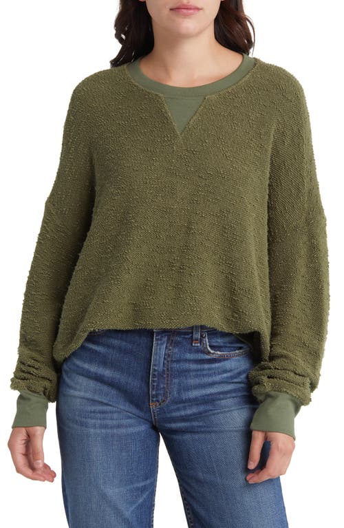 Oversize Cotton Sweatshirt in Army