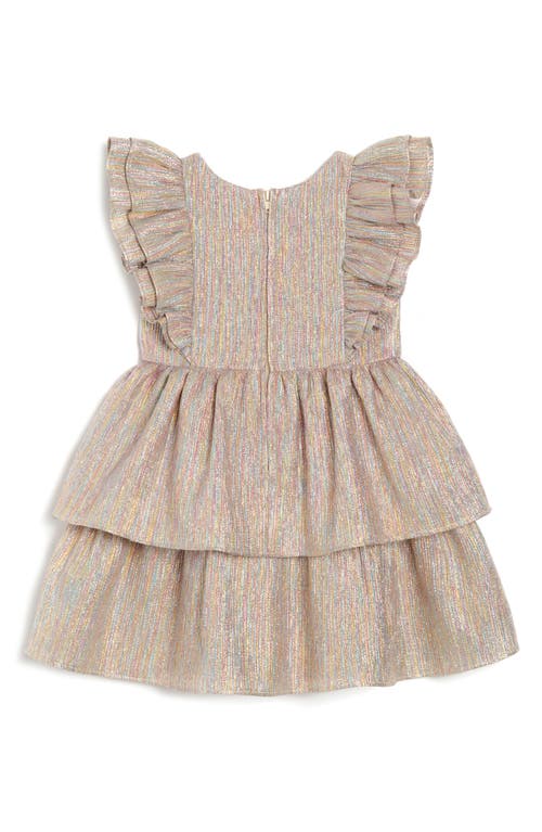 Pippa & Julie Little Girl's Kelly Metallic Fit & Flare Dress In Gold