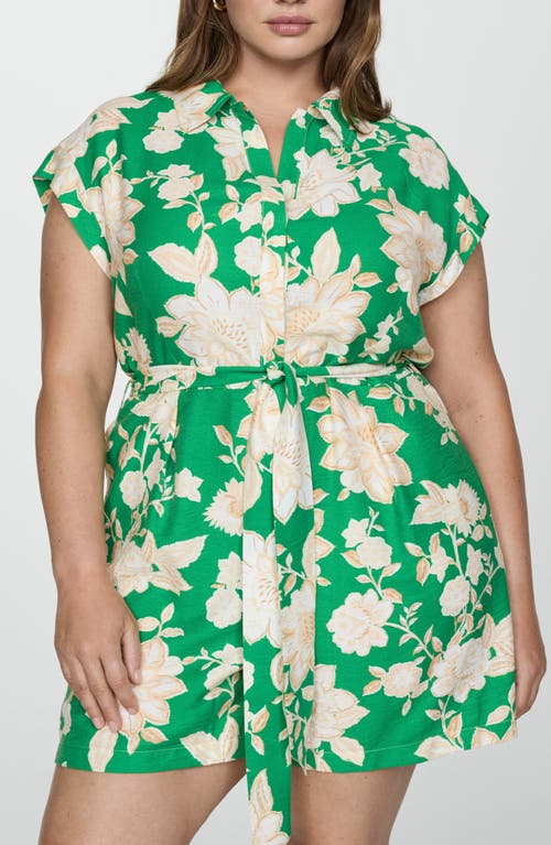 Mango Women's Tropical Print Playsuit In Green
