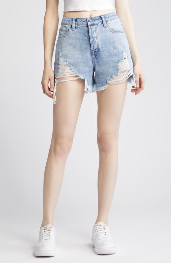 Hidden Jeans Distressed Cutoff Denim Shorts In Light Wash
