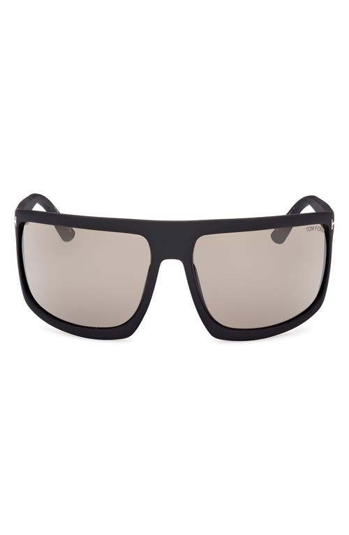 Tom Ford Clint 68mm Oversize Sunglasses In Gray
