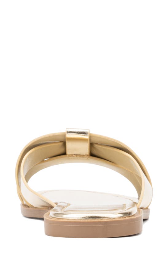 Fashion To Figure Tiana Slide Sandal In Gold