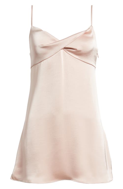 Shop Bp. Twist Front Satin Minidress In Pink Sepia