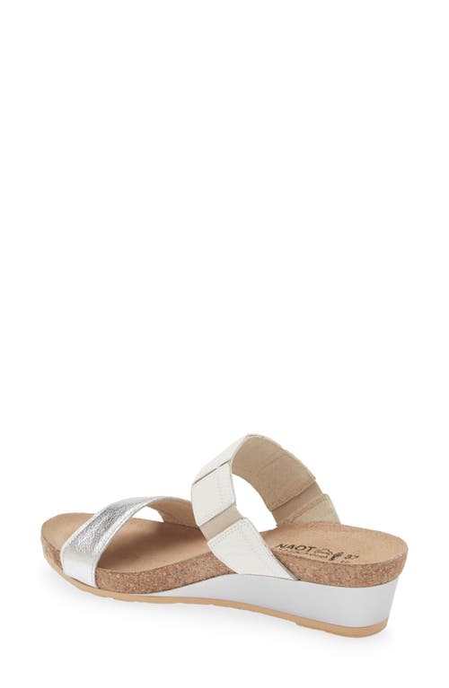 Shop Naot Royalty Slide Sandal In Soft White/soft Silver