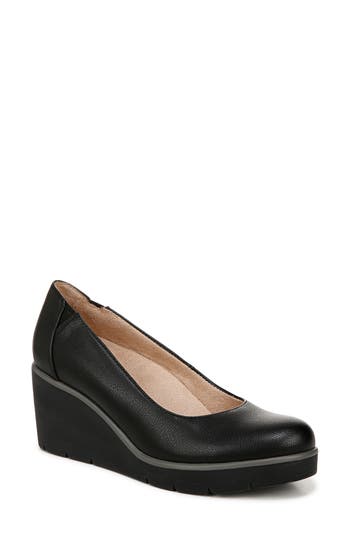Soul Naturalizer About Time Wedge Pump In Black Faux Leather