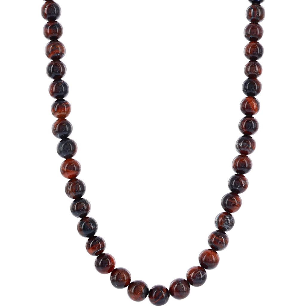 Blackjack Beaded Necklace In Red Tiger Eye