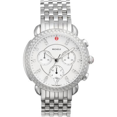 Michele Sidney Chrono Diamond Diamond Dial Watch Case,