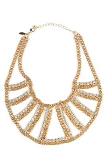 Tasha Crystal Chain Choker Necklace In Gold
