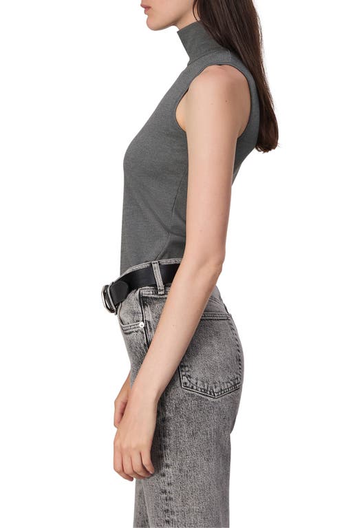 Shop Rag & Bone Irina Sleeveless Ponte Turtleneck Top In Charcoal