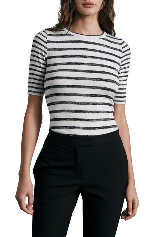 Rag & Bone The Knit Stripe Slim T-shirt In Grey Multi