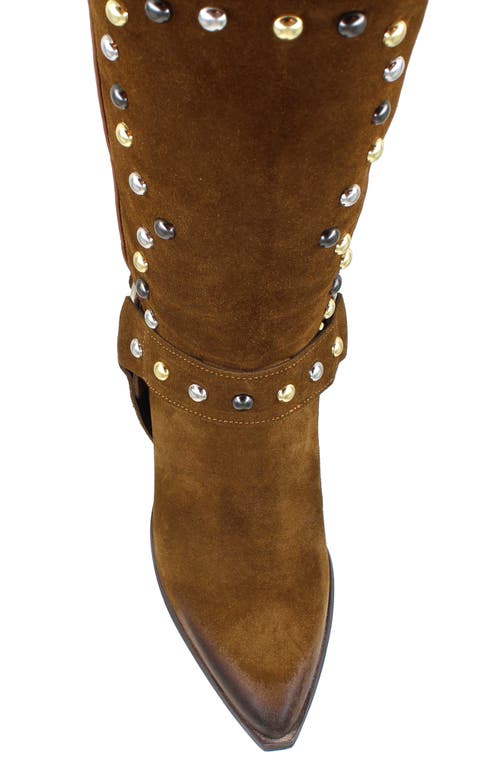 Shop Ziginy Giana Studded Western Boot In Tan