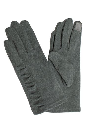 Marcus Adler Ruched Jersey Touchscreen Gloves In Grey