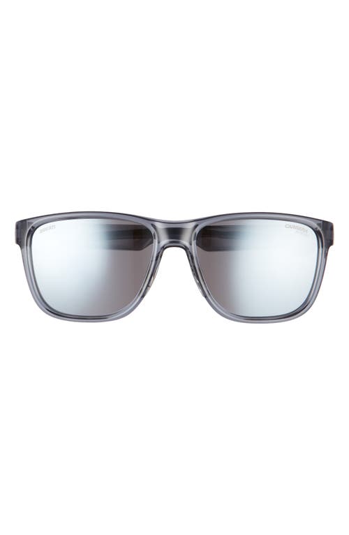 Carrera Eyewear x Ducati 57mm Rectangular Sunglasses in Grey Black /Silver Mirror