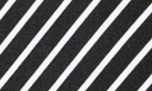 Nina Leonard V-neck Stripe Maxi Dress In Black/white