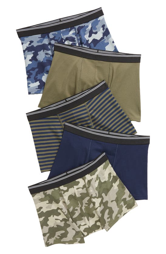 Nordstrom Kids' Assorted 5-pack Boxer Briefs In Classic Camo Pack