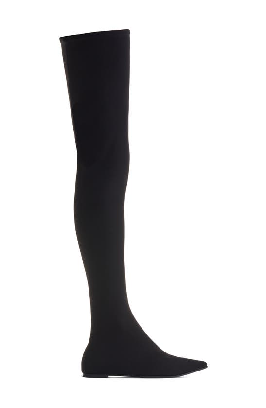 Shop Dolce & Gabbana Lollo Pointed Toe Thigh High Boot In Black