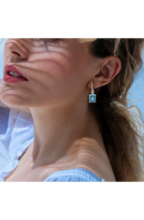 Delmar Sky Blue Topaz & White Topaz Heart Necklace & Earrings Set In Blue