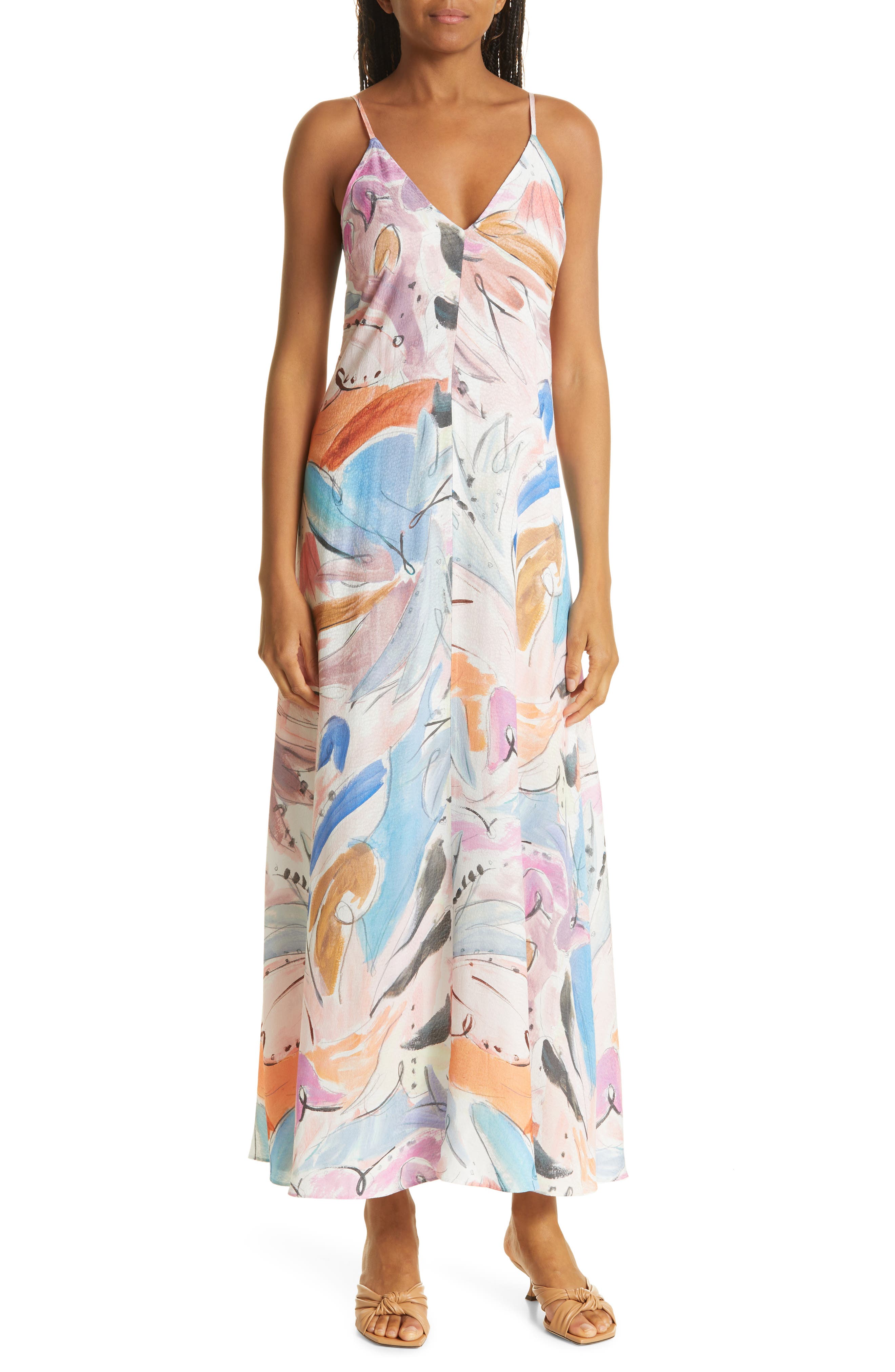 ted baker asymmetric strap maxi dress