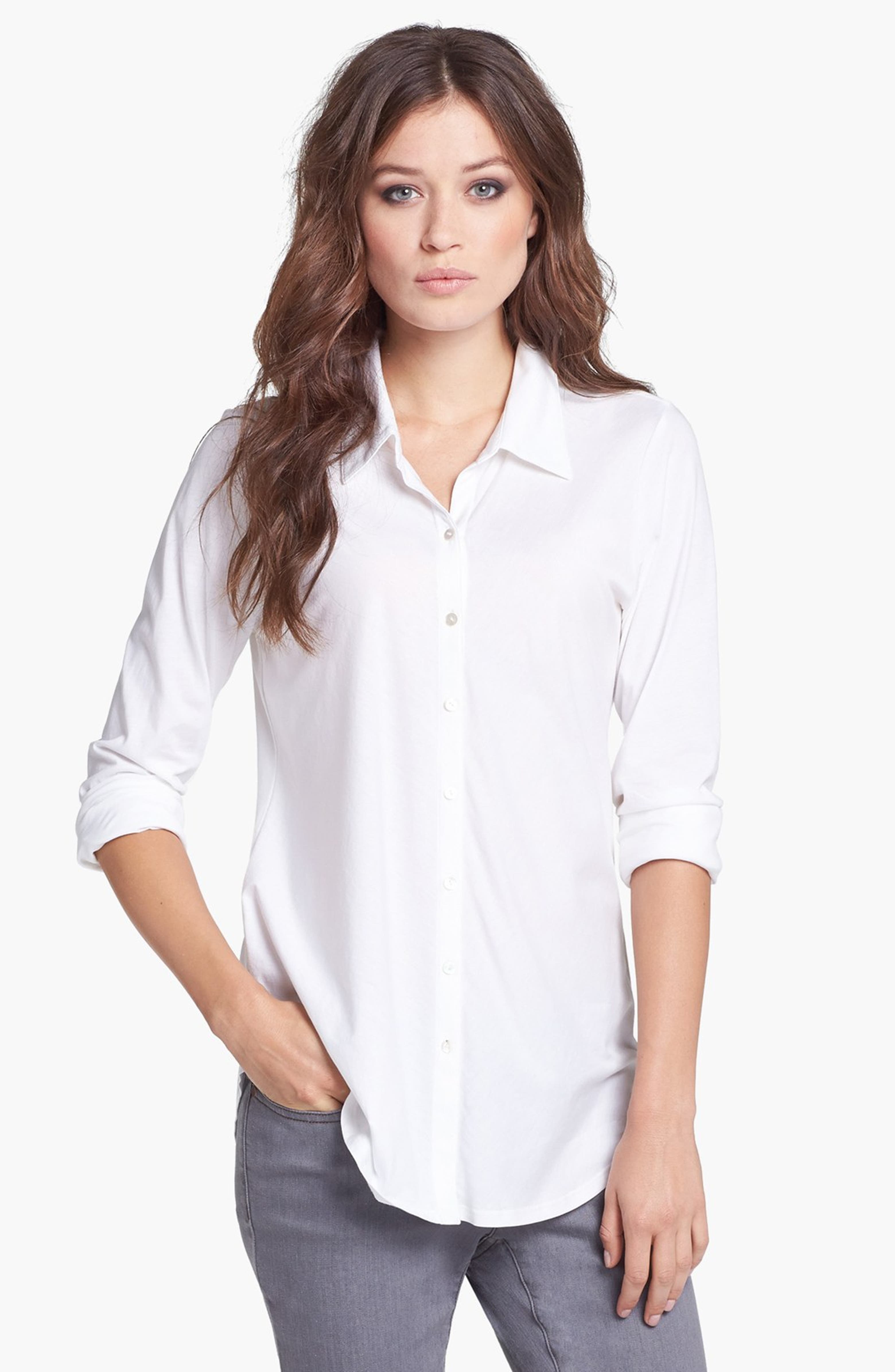 Eileen Fisher Classic Collar Organic Cotton Shirt | Nordstrom