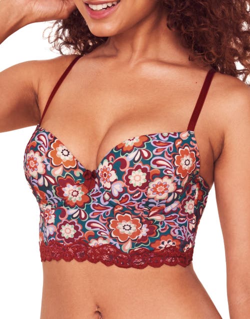 Shop Adore Me Meissa Push Up Balconette Bra In Floral Blue