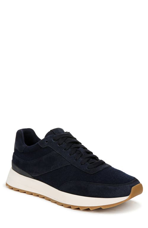 Vince Edric Mixed Media Sneaker In Night Blue