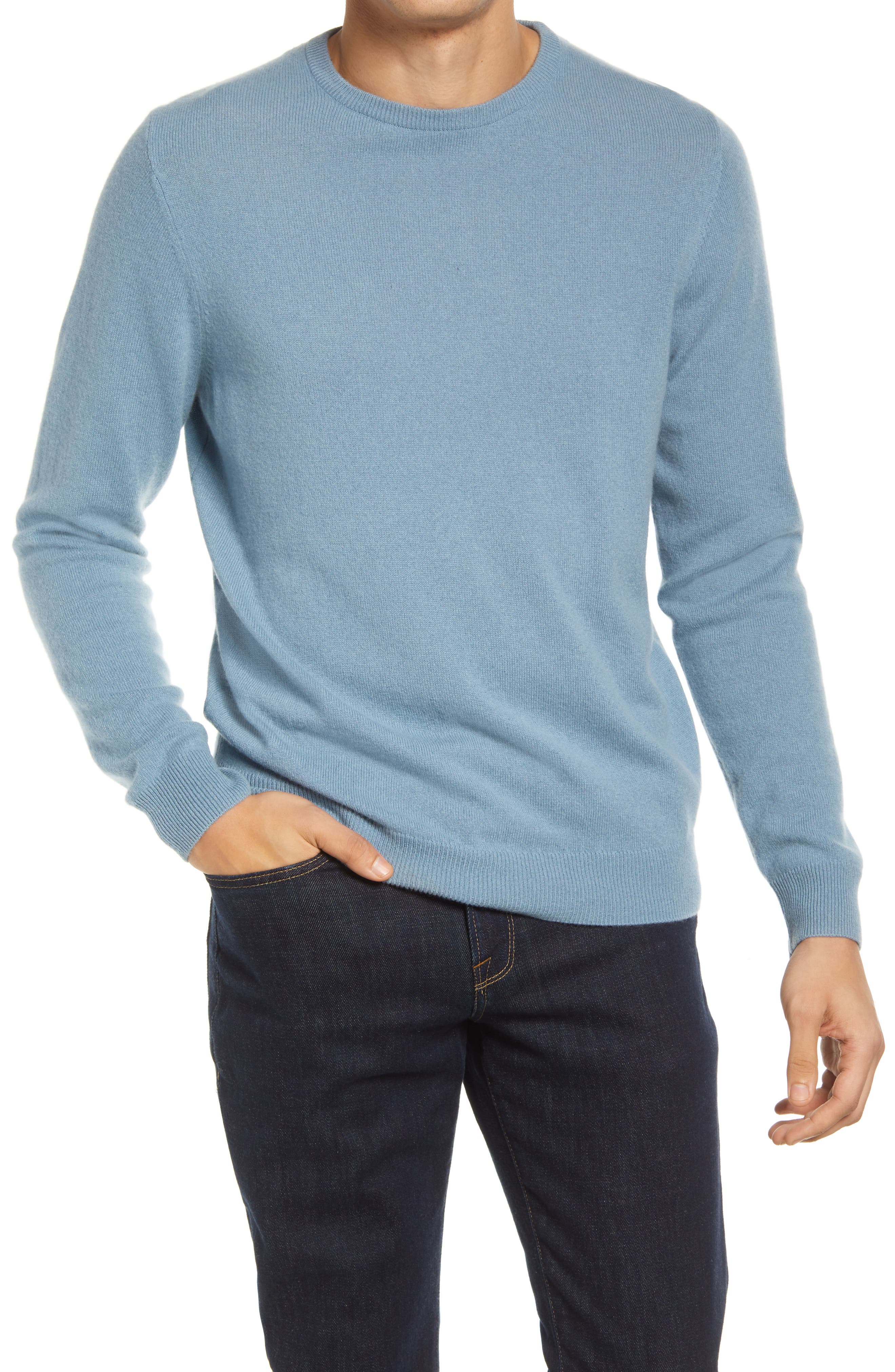 mens blue crew neck jumper