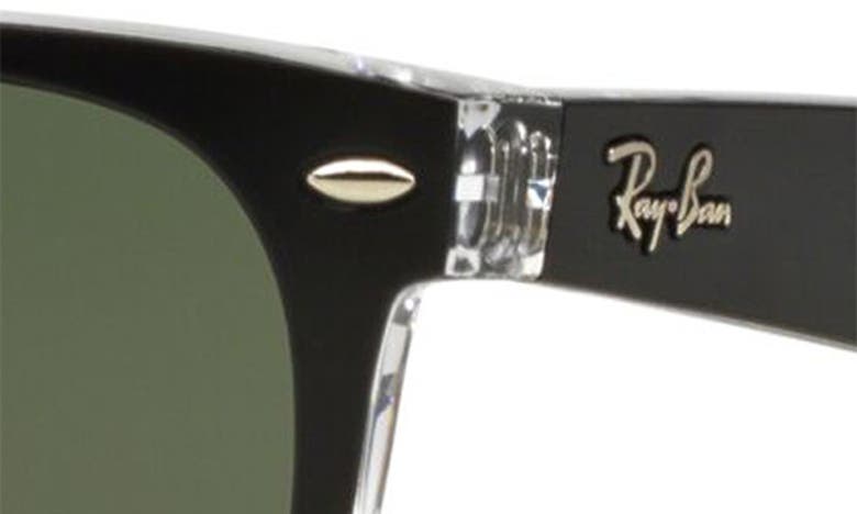 Shop Ray Ban Ray-ban New Wayfarer 55mm Rectangular Sunglasses In Transparent Black