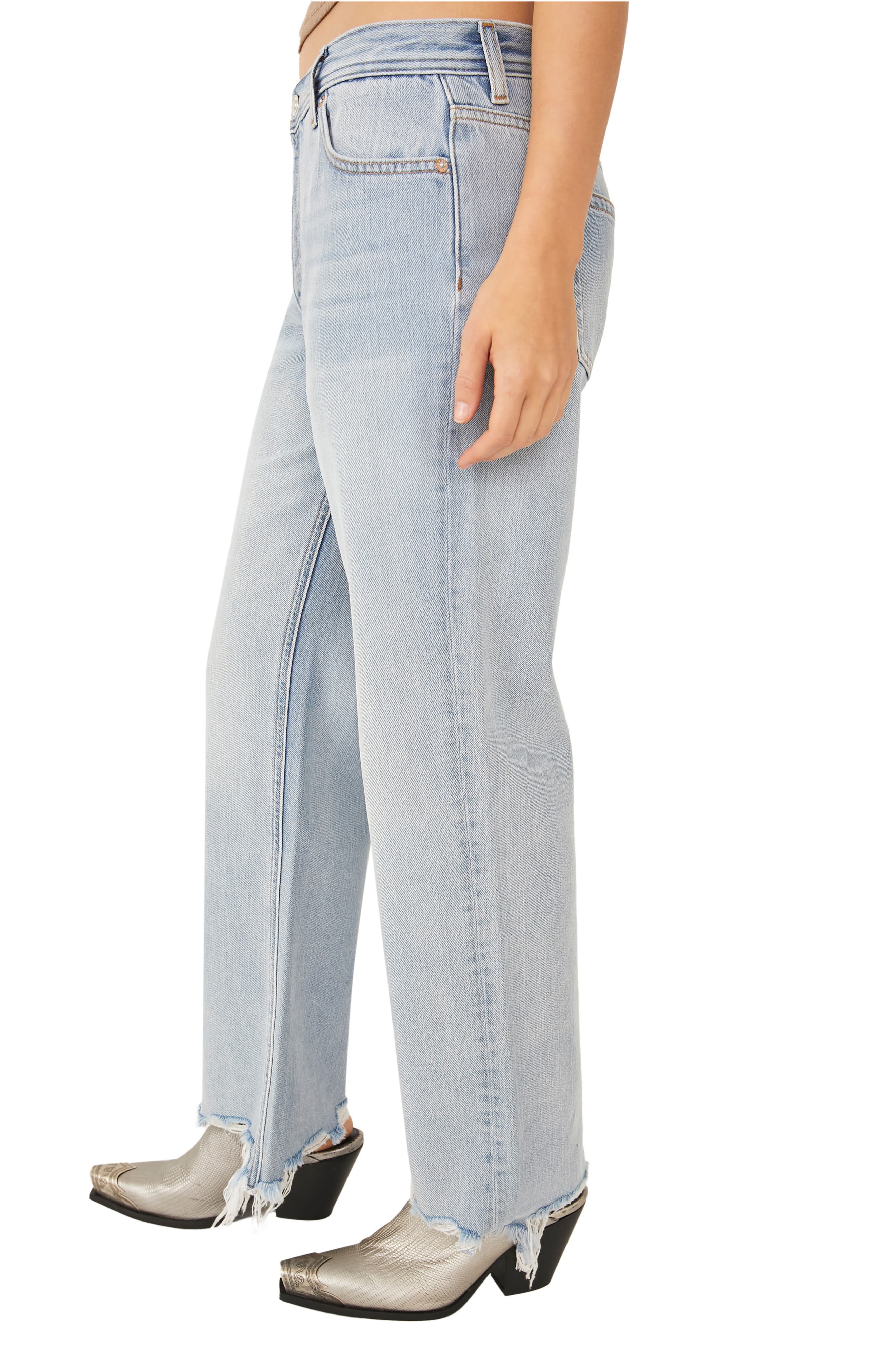 Free People We the Free Maggie Ripped Crop Straight Leg Jeans | Nordstrom