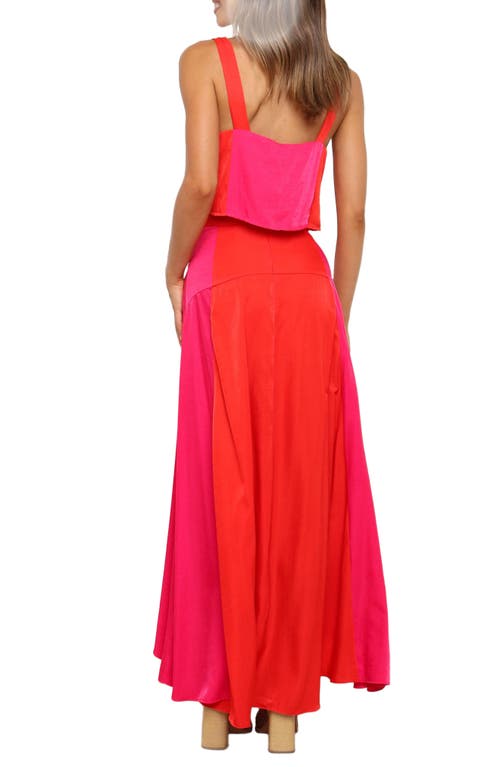 Petal And Pup Petal & Pup Lulu Floral Print Two-piece High-low Dress In Red