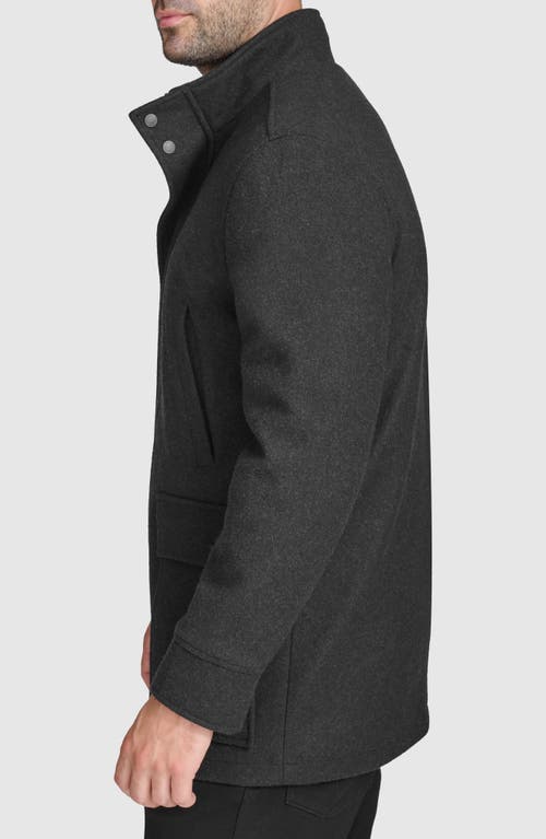 Shop Cole Haan Felted Coat In Black