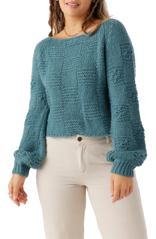 Shop O'neill Sacha Crop Sweater In Silver Pine