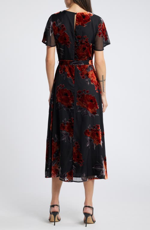 Shop Lulus Sweetest Impression Faux Wrap Midi Dress In Black Floral