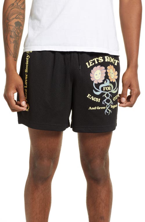 CONEY ISLAND PICNIC Men's Grow Together Mesh Shorts in Black