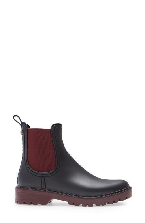 Toni Pons Cavour Chelsea Boot In Black/burgundy Rubber