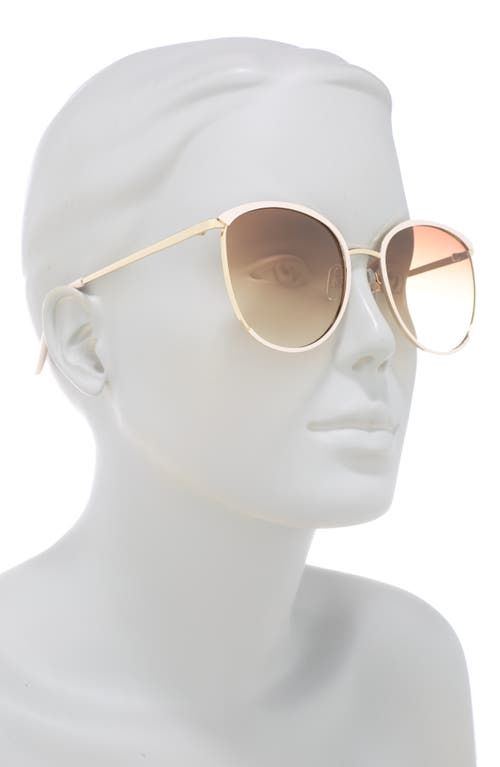 Shop Vince Camuto 57mm Metal Oval Sunglasses In Gold/ivory